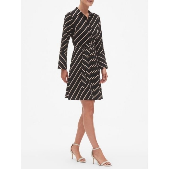 **Stripe tailored belted shirt dress - Picture 2 of 2